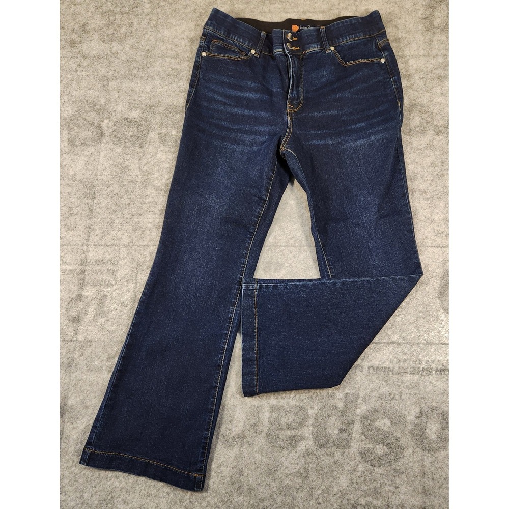 indigo poppy jeans women's Size 31x26 Blue Demin Flares Stretch back pocket flap